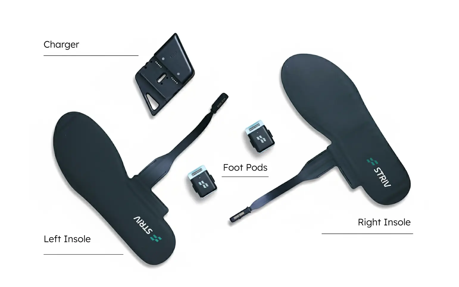 Contents of the Striv Smart Insole package