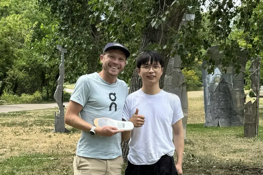 With Olympic marathoner Jake Riley after a run